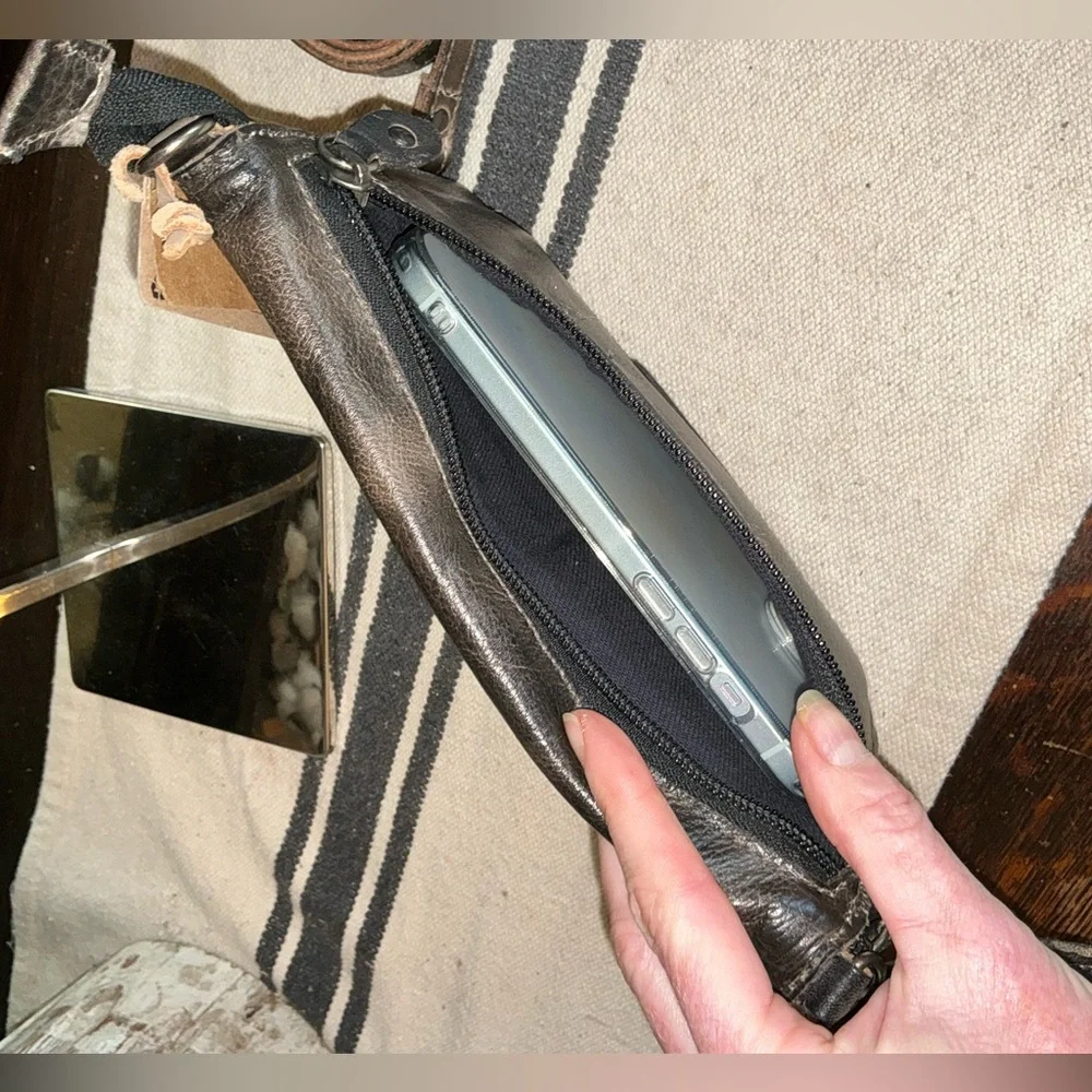 NWT Bed Stu TEMPLETON II Black Gray Rustic Crossbody Wallet Clutch Retail $185 - Picture 12 of 16